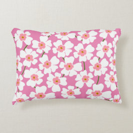 白とピンクのファンタジーフラワーパワー アクセントクッション