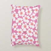 白とピンクのファンタジーフラワーパワー アクセントクッション (裏面(縦))
