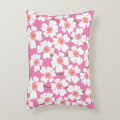 白とピンクのファンタジーフラワーパワー アクセントクッション (正面(垂直))