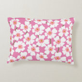 白とピンクのファンタジーフラワーパワー アクセントクッション (裏面)