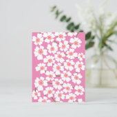 白とピンクのファンタジーフラワーパワー シーズンポストカード (スタンド正面)