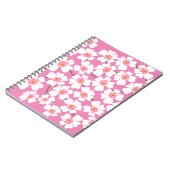 白とピンクのファンタジーフラワーパワー ノートブック (左側)