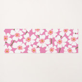 白とピンクのファンタジーフラワーパワー ヨガマット (裏面(横))