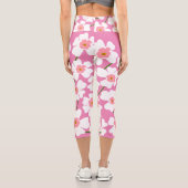 白とピンクのファンタジー花パワーヨガ カプリレギンス (裏面)