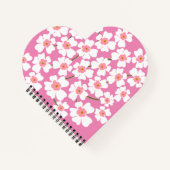 白とピンクのファンタジー花電源ノートブック ノートブック (正面)