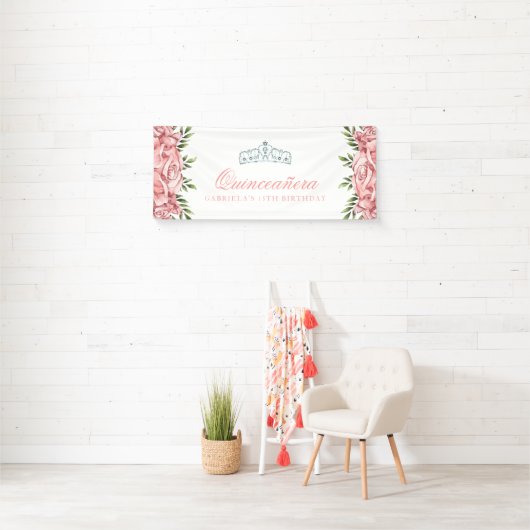 白とピンクのフローラキンセアニェラ 横断幕 (インサイチュ)