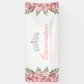 白とピンクのフローラキンセアニェラ 横断幕 (縦)