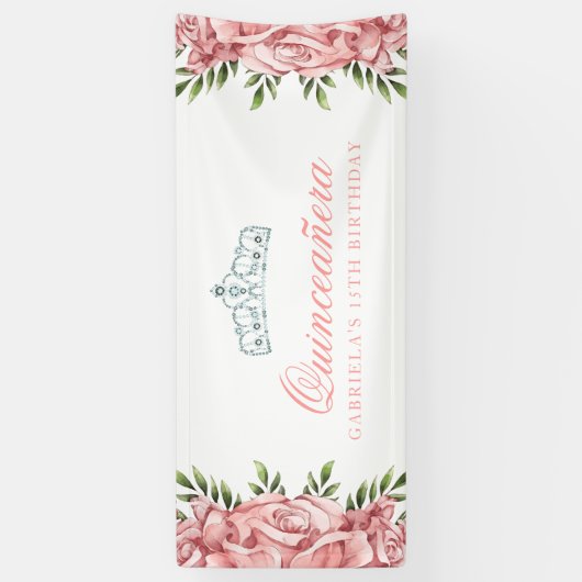 白とピンクのフローラキンセアニェラ 横断幕 (縦)