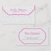 白とピンクのフローラマスク 名刺 (正面/裏面)