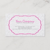 白とピンクのフローラマスク 名刺 (裏面)