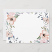白とピンクのフローラ幾何学的 |写真バプテスマ サンキューカード (裏面)