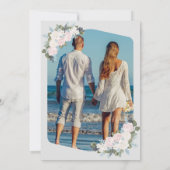 白とピンクのフローラ結婚の 招待状 (裏面)