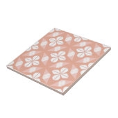 白とピンクのフローラ タイル (側面)