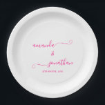 白とピンクのミニマエレガントリスト結婚スクリプト ペーパープレート<br><div class="desc">ホワイトとピンクのミニマルエレガントリストの紙のプレート結婚これらの素晴らしいパーティーのプレートは、結婚式、ブライダルシャワー、赤ん坊のシャワー、誕生日、洗礼者、卒業式などのために完璧である。白い背景にピンクの台本を付けエレガントたミニマルな上品なシンプルデザイン。鮮やかなピンク色の文字の2つのラインが含まれているが、より多くのデザインツールに追加することができる。お客様のイベントに合わせてカスタマイズし、当社のショップの他の調整アイテムと完全な外観を作成。このスクリプトを付随するグリフと一緒に実行するにエレガントは書、小さな文字で名前を入力して、名前に手を加えない前と後の正方形を確認する必要があることに注意してください。お問い合わせもしは、お客様のサポートが必要な場合やもし他の製品が必要な場合。</div>