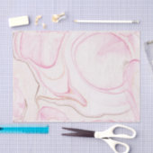 白とピンクのモダン大理石渦巻き 薄葉紙 (クラフト)