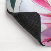 白とピンクのユリの勝ち誇り花 マウスパッド (コーナー)