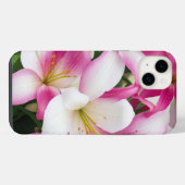 白とピンクのユリの花 iPhoneケース (裏面横)
