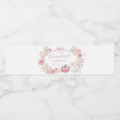 白とピンクのリトルカボチャボトルラベル ペットボトルラベル (シングルラベル)