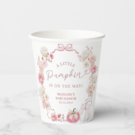 白とピンクのリトルカボチャ紙カップ 紙コップ