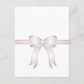 白とピンクのリボンの結婚詳細エンクロージャ エンクロージャーカード (裏面)