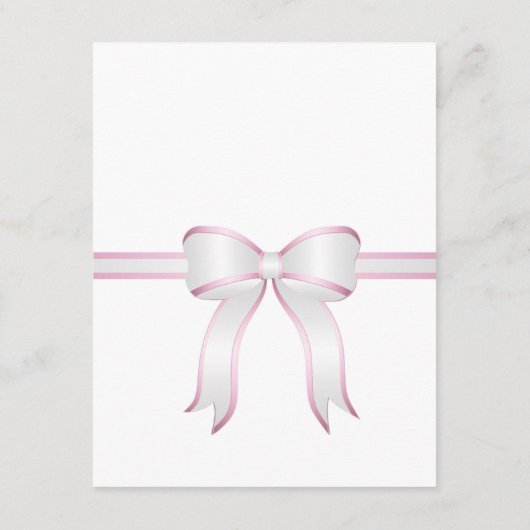 白とピンクのリボンの結婚詳細エンクロージャ エンクロージャーカード (裏面)