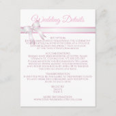 白とピンクのリボンの結婚詳細エンクロージャ エンクロージャーカード (正面)