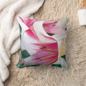 白とピンクのリリリリキエーターのフローラ クッション (ブランケット)