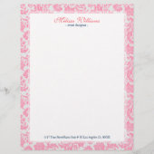 白とピンクのヴィンテージのマスク模様 レターヘッド (正面)