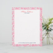 白とピンクのヴィンテージのマスク模様 レターヘッド (スタンド正面)