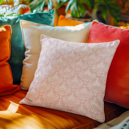 白とピンクのヴィンテージ淡い色のフローラのマスクのパターン クッション