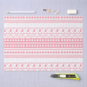 白とピンクの北欧セーターのクリスマスパターン 薄葉紙 (クラフト)