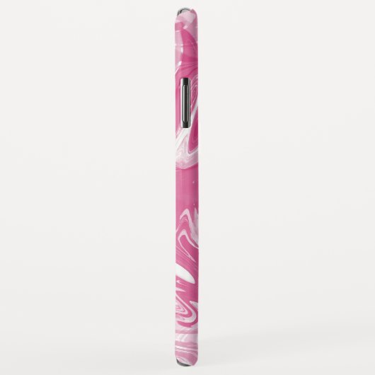 白とピンクの大理石のテクスチャ Case-Mate iPhoneケース (裏面/右)