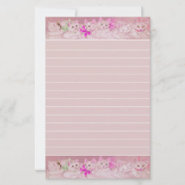 白とピンクの子猫パーソナル 便箋