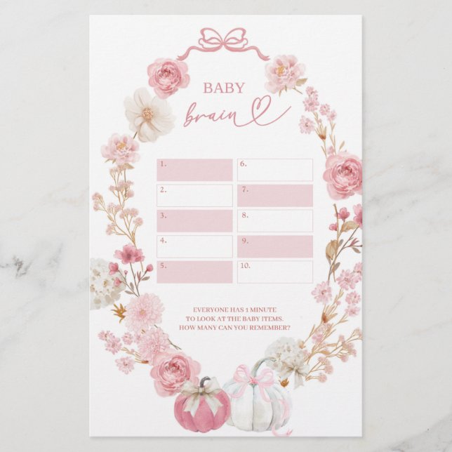 白とピンクの小さなかぼちゃのベビー脳ゲーム (正面)