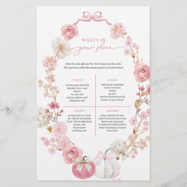 白とピンクの小さなカボチャあなたの電話に何がある (正面)