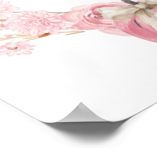 白とピンクの小さなカボチャのカードとギフト ポスター (角)