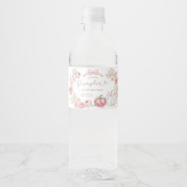 白とピンクの小さなカボチャのボトルラベル ペットボトルラベル