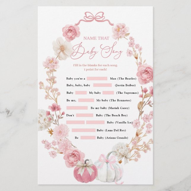 白とピンクの小さなカボチャの名前そのベビーソング (正面)