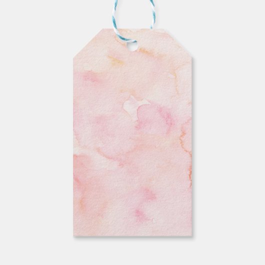 白とピンクの小さなカボチャ赤ちゃんシャワーギフトラベル ギフトタグ (裏面)