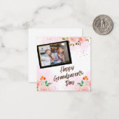 白とピンクの幸せな祖父母の日 ノートカード (正面/裏面インサイチュ)