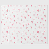 白とピンクの愛モダンハートハッピーバレンタイン ラッピングペーパー (フラット)