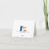 白とピンクの折り畳まれたグリーティングカードのプラミアス カード (裏面)