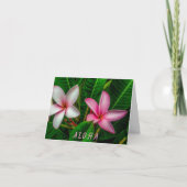 白とピンクの折り畳まれたグリーティングカードのプラミアス カード (正面)