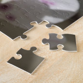 白とピンクの斑点のある蘭の写真 ジグソーパズル (側面)