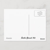 白とピンクの日蓮の水色のアートフラワー ポストカード (裏面)