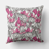 白とピンクの明るい赤紫色 クッション (裏面)