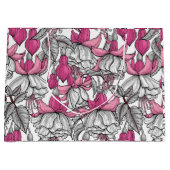 白とピンクの明るい赤紫色 ラージペーパーバッグ (正面)