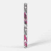 白とピンクの明るい赤紫色 SAMSUNG GALAXYケース (右側面)