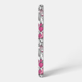 白とピンクの明るい赤紫色 SAMSUNG GALAXYケース (左側面)