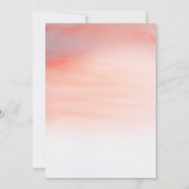 白とピンクの水の色の生まれたばかりのベビー写真誕生 案内状 (裏面)